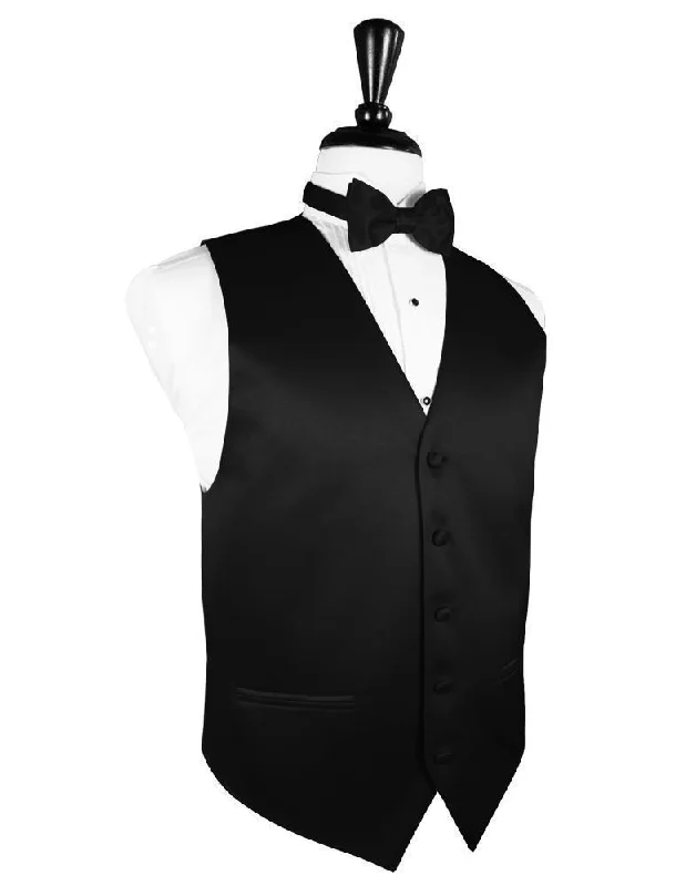 Black Luxury Satin Tuxedo Vest Classic Men's Pin Classic Men's Pin