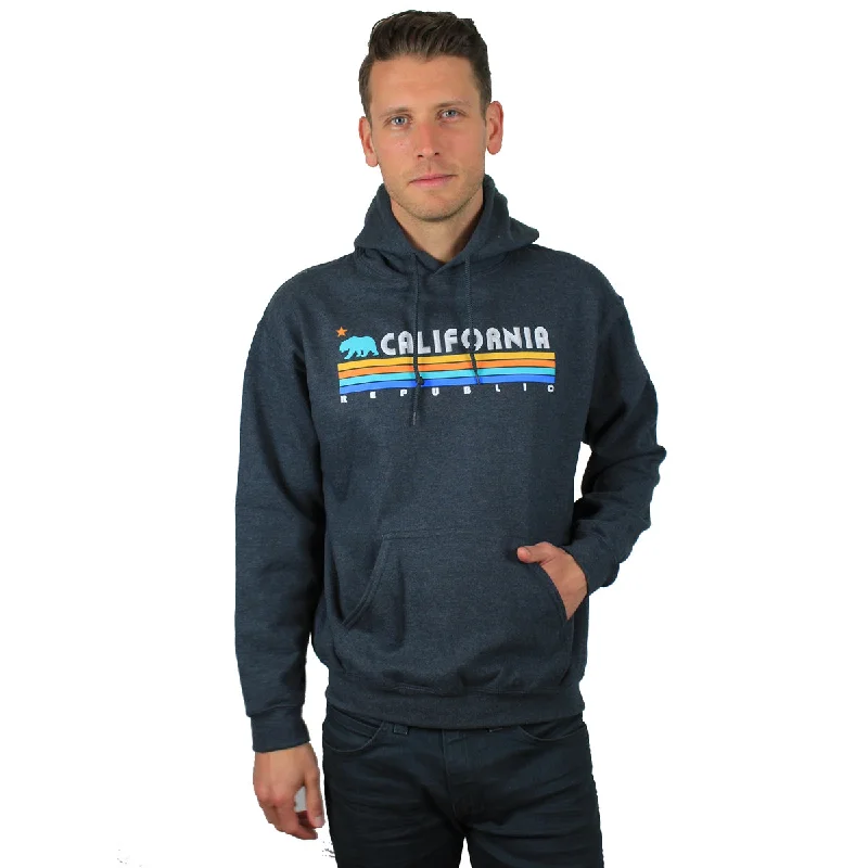 California Republic Vintage Stripe Sweatshirt Hoodie Stylish Men's Neon Stylish Men's Neon