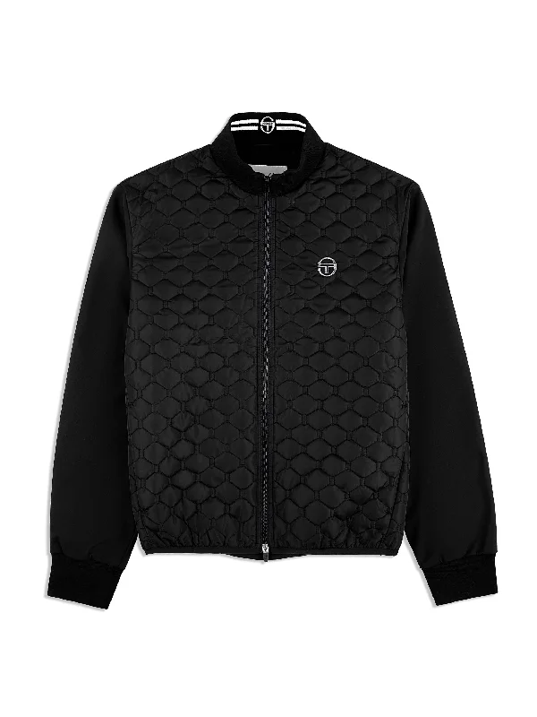 Sapri Quilted Track Jacket- Black Beauty Edgy Men's Punk Edgy Men's Punk