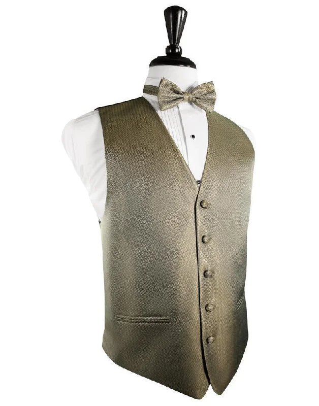 Champagne Herringbone Tuxedo Vest Artistic Men's Hand Artistic Men's Hand