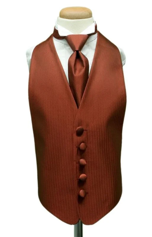 Cinnamon Herringbone Kids Tuxedo Vest Cool Men's Distressed Cool Men's Distressed