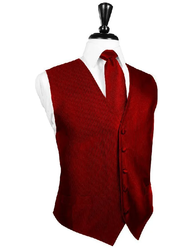 Red Faille Silk Tuxedo Vest Trendy Men's Oversized Trendy Men's Oversized