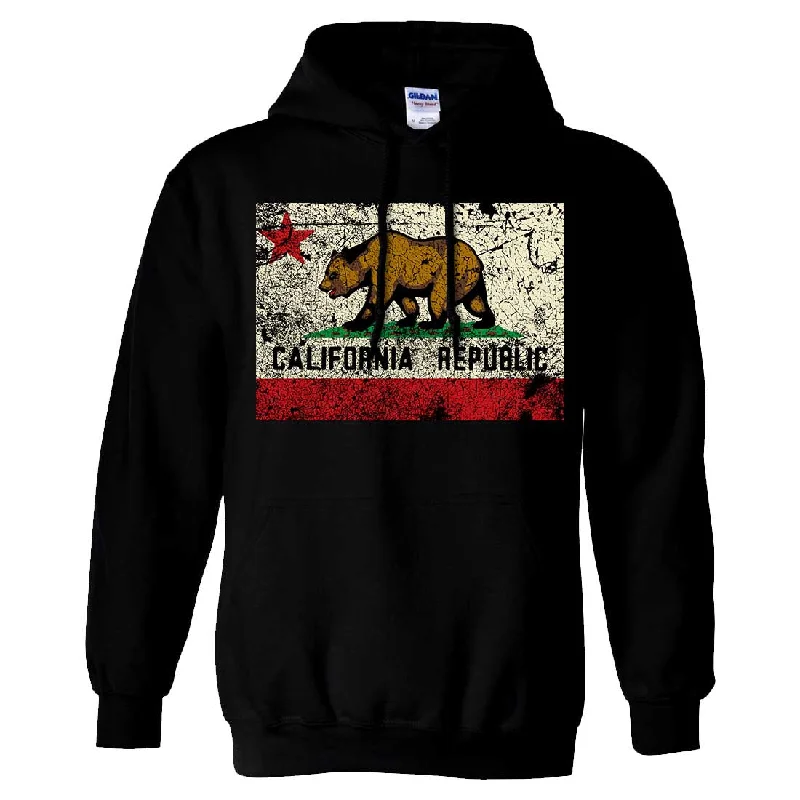 California State Flag Distressed Vintage Asst Colors Hoodie Earthy Men's Sustainable  Earthy Men's Sustainable 