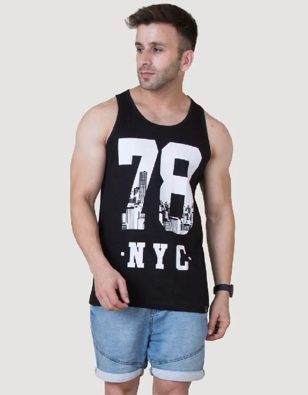 NYC Cotton Printed Gym Printed Gym Men's Vest Dynamic Men's Glow Dynamic Men's Glow