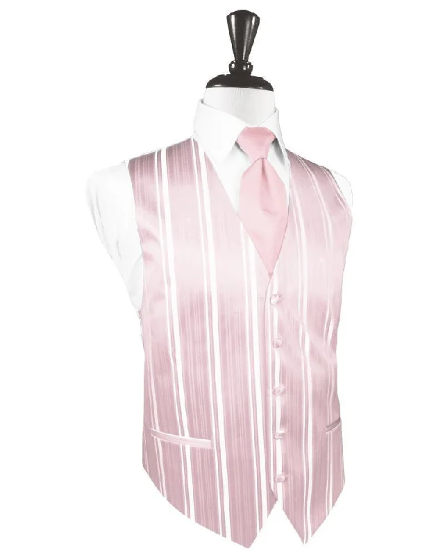 Pink Striped Satin Tuxedo Vest Sporty Men's Athleisure  Sporty Men's Athleisure 