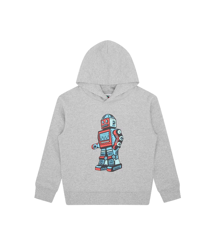 KIDS WALKING ROBOT POPOVER HOOD - HEATHER GREY Relaxed Men's Australian  Relaxed Men's Australian 