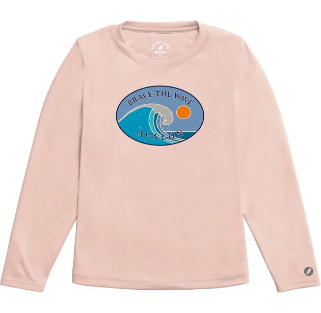 Kids Avalon Sundial (UV protection) Long Sleeve Crew - Pink Sands Elegant Men's Cashmere Elegant Men's Cashmere