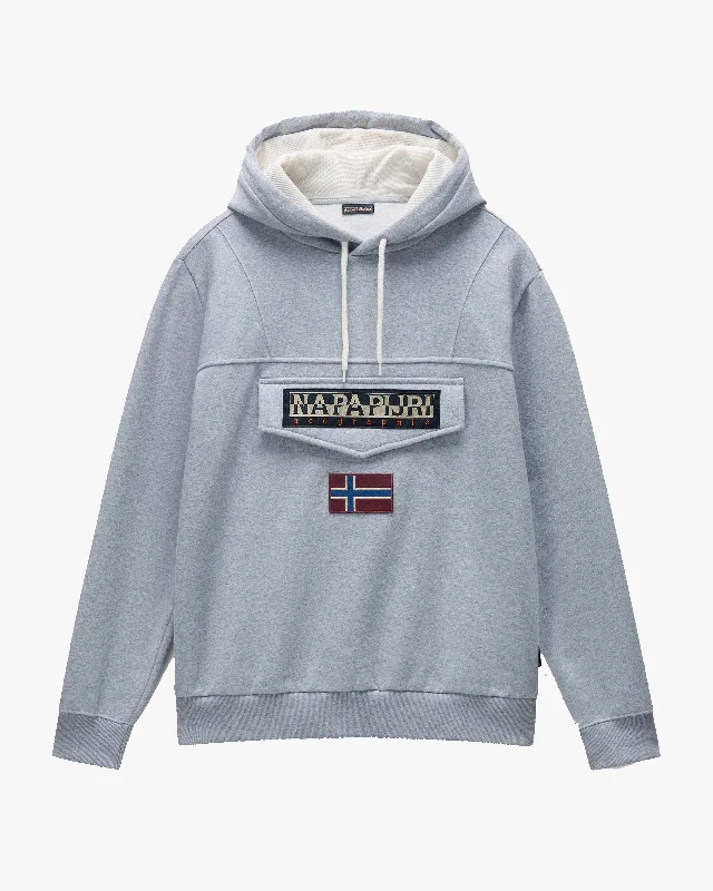 Napapijri Burgee Winter 3 Hoodie - Medium Grey Melange Tailored Tailored