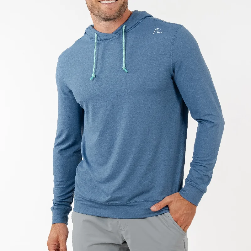 Hesi Performance Hoodie | Heather - Slate Blue/Highcountry Blue Earthy Men's Hemp Earthy Men's Hemp