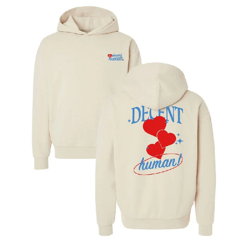 Be a Decent Human Heart Hoodie Tough Men's Military Tough Men's Military