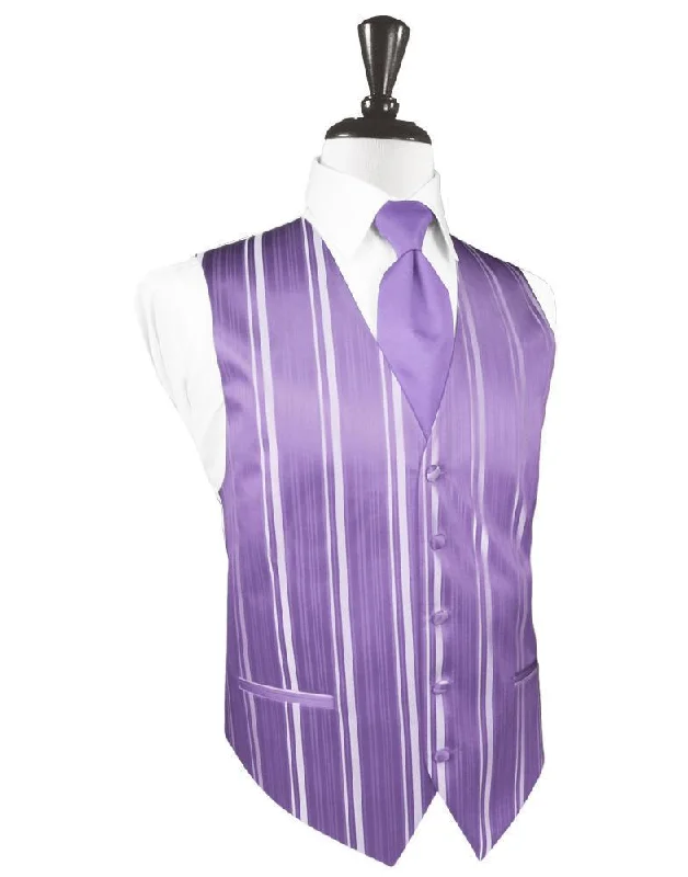 Wisteria Striped Satin Tuxedo Vest Youthful Men's Pop Youthful Men's Pop