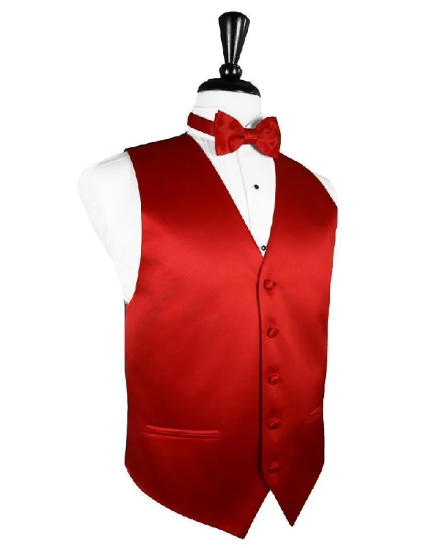 Scarlet Luxury Satin Tuxedo Vest Tailored Tailored