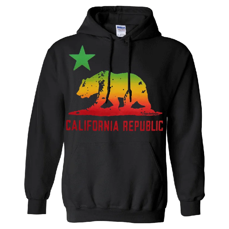 California Republic Rasta Bear Flag Asst Colors Sweatshirt Hoodie Artistic Men's Avant Artistic Men's Avant