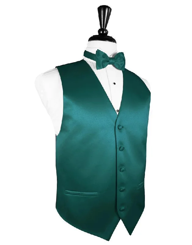 Jade Luxury Satin Tuxedo Vest Monochromatic Office Style Monochromatic Office Style