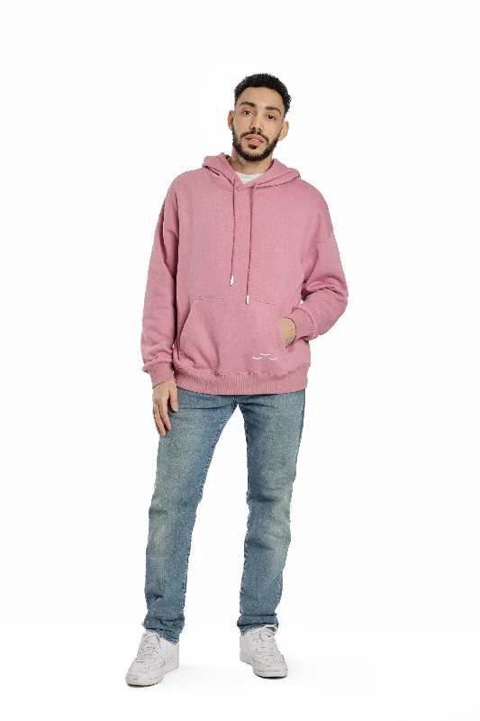 Men's relaxed fit hoodie in orchid pink Adventure Adventure