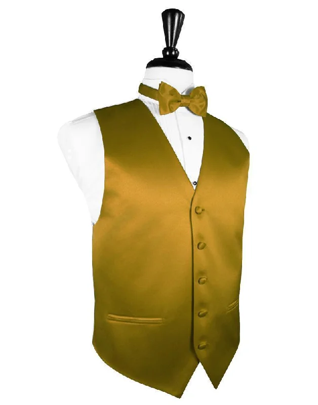 New Gold Luxury Satin Tuxedo Vest Earthy Men's Sustainable  Earthy Men's Sustainable 