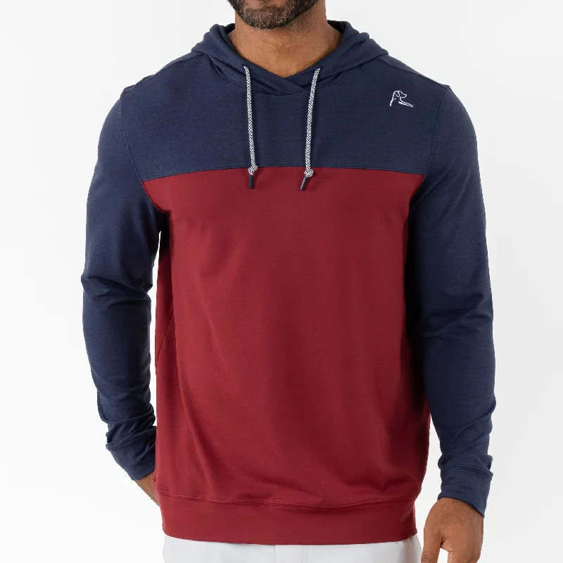 Hesi Performance Hoodie | Colorblock - Fleet Navy/Merlot Minimalist Men's Casual  Minimalist Men's Casual 