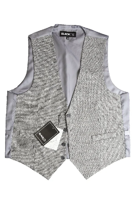 Black & White "Brodie" Tweed Vest Polished Men's Silk Polished Men's Silk