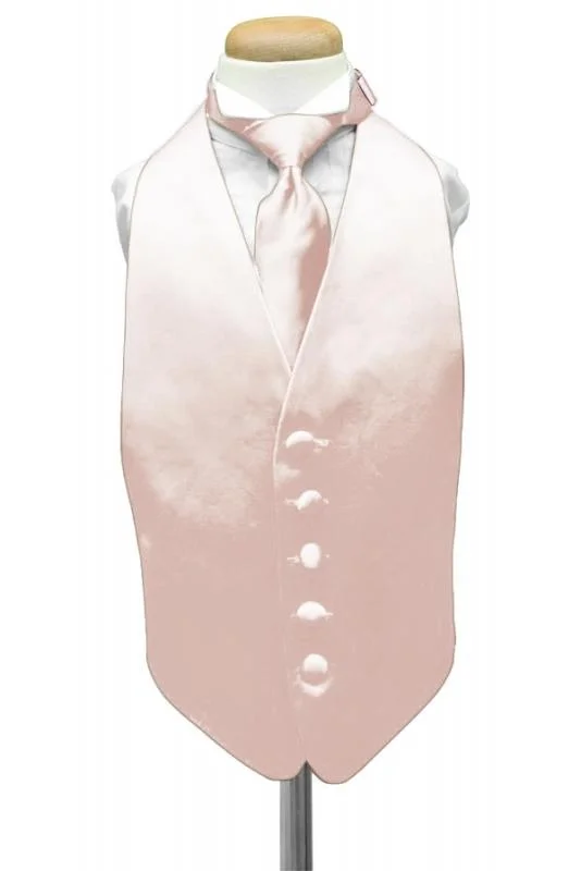 Blush Luxury Satin Kids Tuxedo Vest Hip Men's Retro Hip Men's Retro