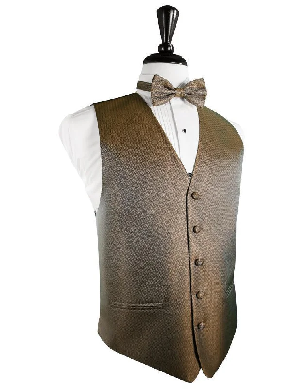 Mocha Herringbone Tuxedo Vest Vacation Vacation