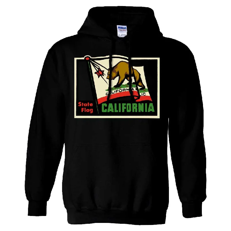 California Vintage State Flag Sweatshirt Hoodie Youthful Men's Pop Youthful Men's Pop