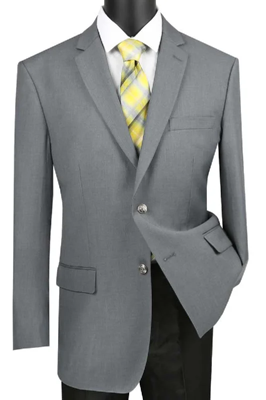 Mens Classic Fit 2 Button Dress Blazer Sport Jacket in Grey Elegant Men's Cashmere Elegant Men's Cashmere