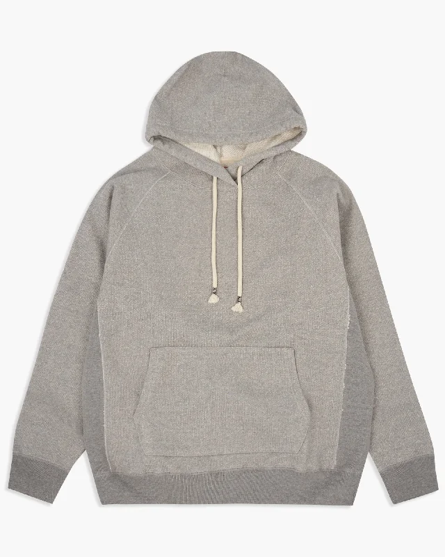 Wonder Looper 876gsm Double Heavyweight French Terry Pullover Hoodie - Heather Grey Unique Men's Patch Unique Men's Patch