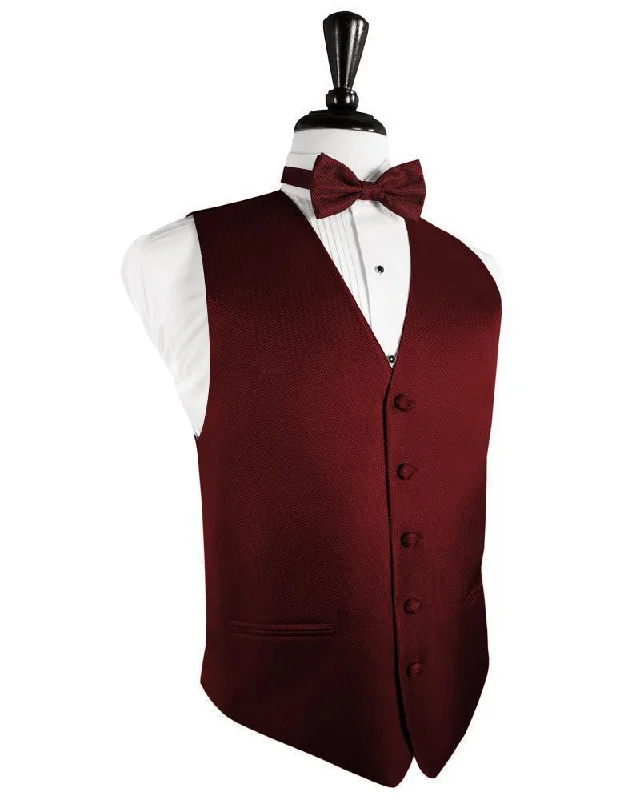 Claret Herringbone Tuxedo Vest Monochromatic All Monochromatic All