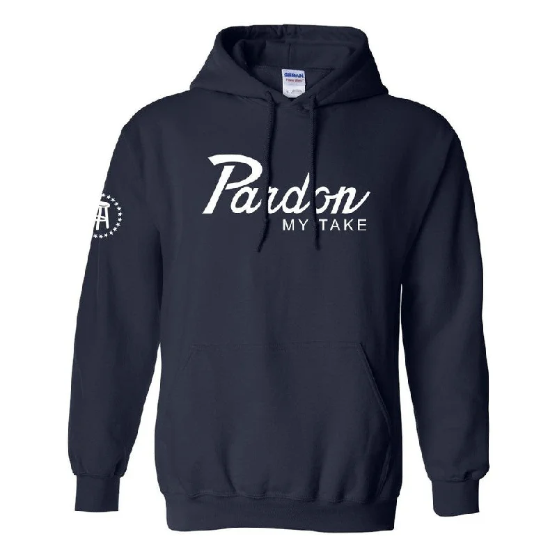 Pardon My Take Script Logo Hoodie Casual Men's Short Casual Men's Short