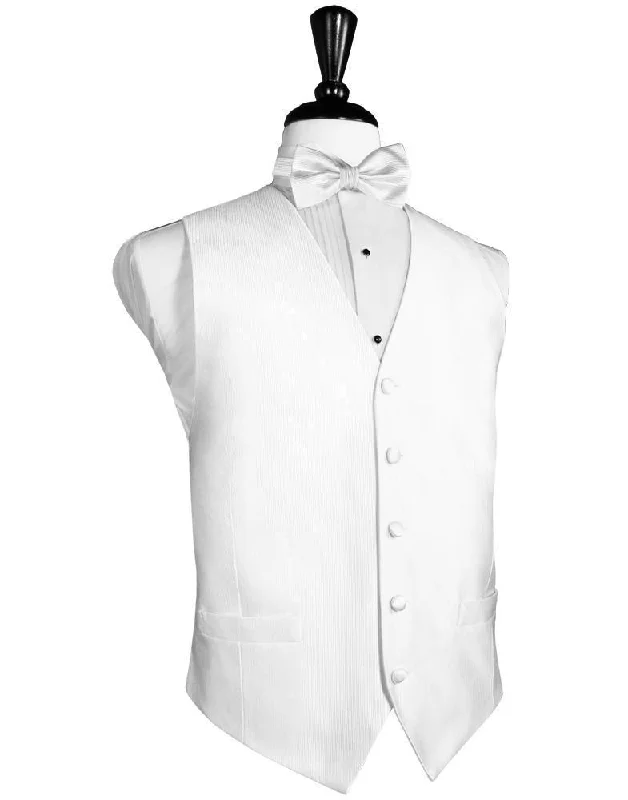 White Faille Silk Tuxedo Vest Sleek Men's Contemporary  Sleek Men's Contemporary 