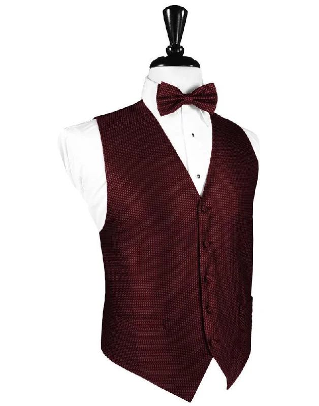 Wine Silk Weave Tuxedo Vest Artistic Men's Hand Artistic Men's Hand