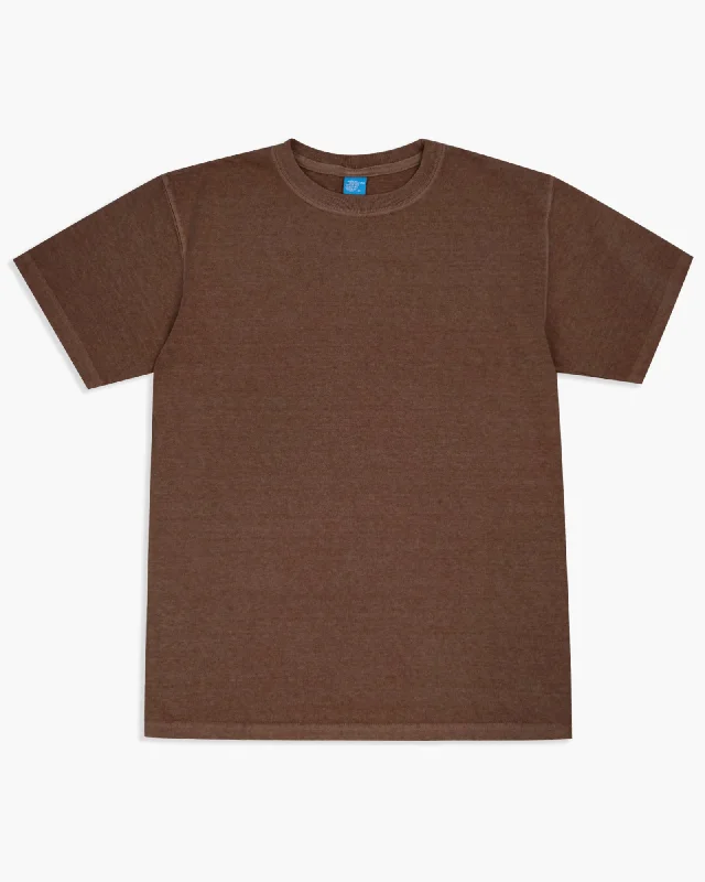 Good On S/S Crew Tee - Pigment Dyed Brown Cool Men's Distressed Cool Men's Distressed