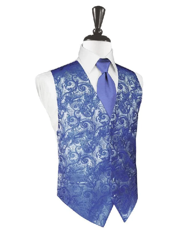 Cornflower Tapestry Tuxedo Vest Masculine Men's  Masculine Men's 