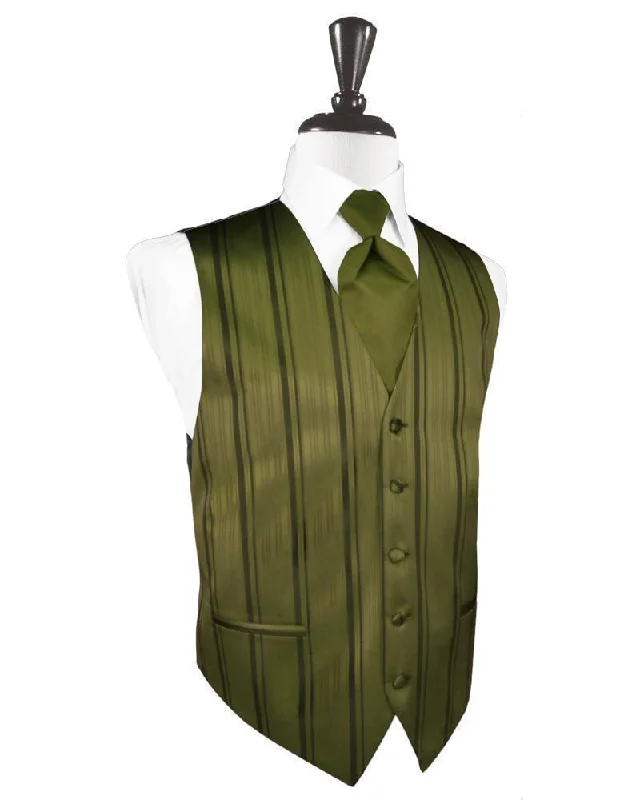 Moss Striped Satin Tuxedo Vest Traditional Men's Country Traditional Men's Country