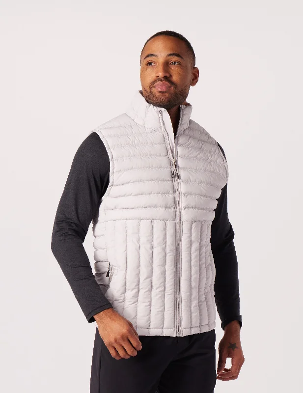 Hybrid Puffer Vest: Ash Grey Dynamic Men's Moto Dynamic Men's Moto