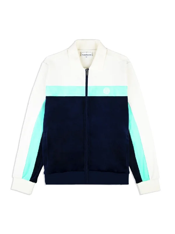 Lazaro Velour Track Jacket- Maritime Blue Beach Beach