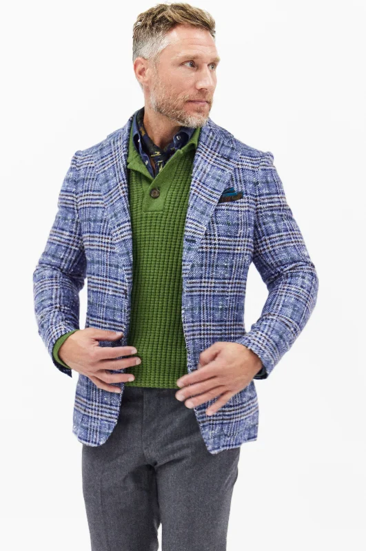 Glen Plaid Patch Pocket Sports Jacket Sophisticated Men's French Sophisticated Men's French