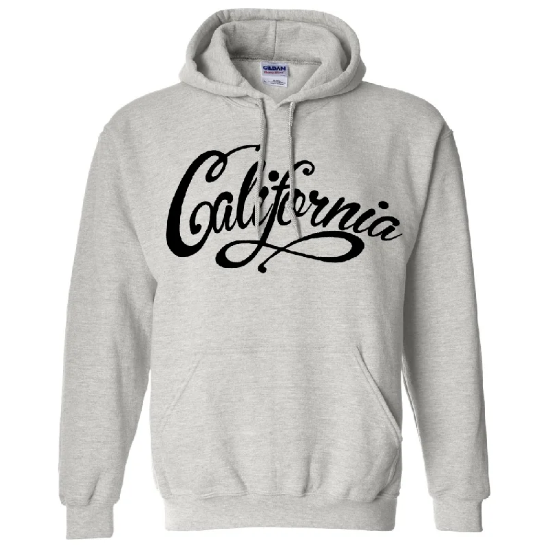 California Beach Script Black Print Sweatshirt Hoodie Artistic Men's Avant Artistic Men's Avant