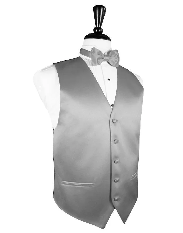 Silver Luxury Satin Tuxedo Vest Luxurious Men's High Luxurious Men's High