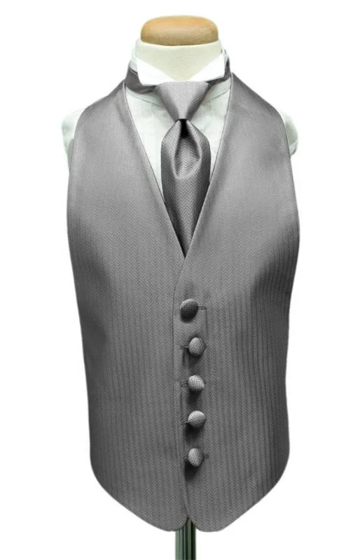 Silver Herringbone Kids Tuxedo Vest Earthy Men's Hemp Earthy Men's Hemp