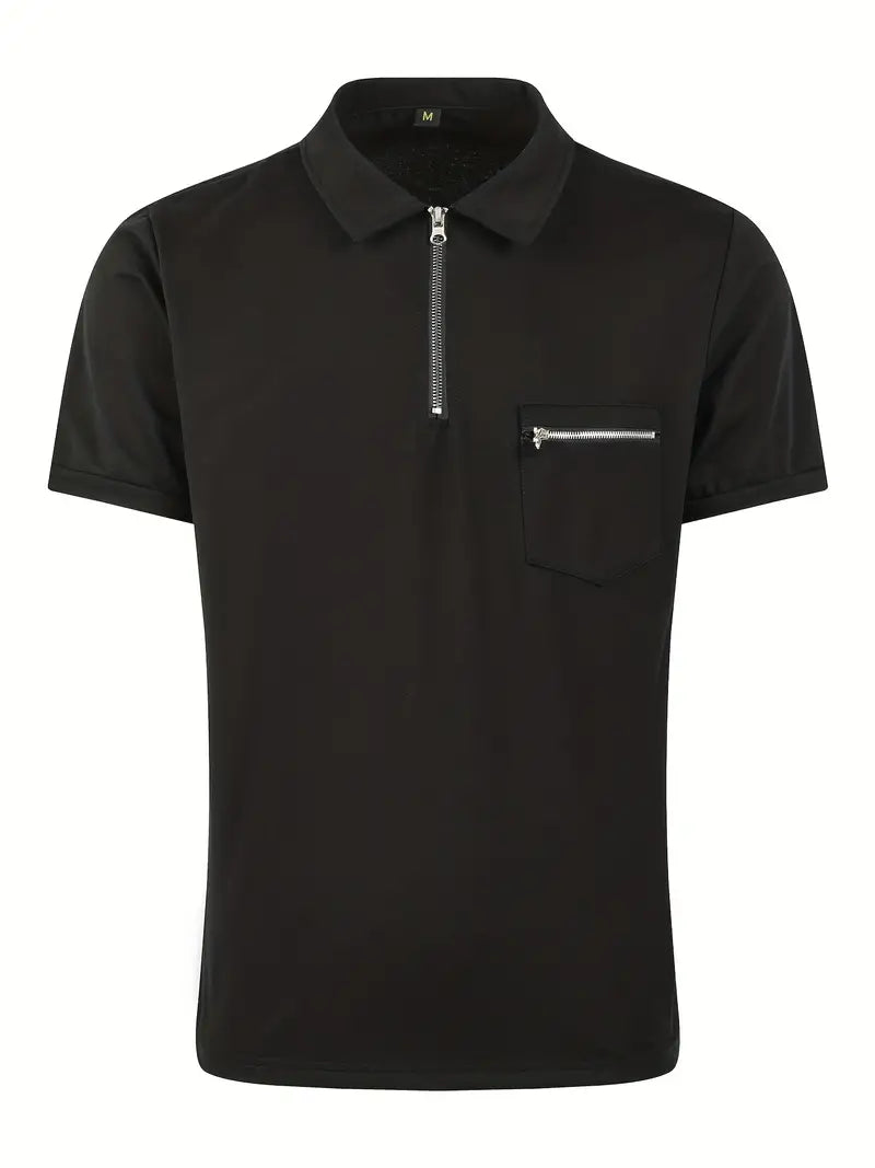 NUSH - Polo With Zipper & Zipper Pocket Artistic Men's Hand Artistic Men's Hand