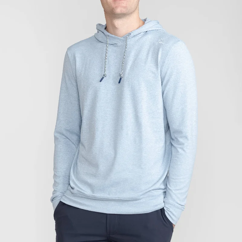 Hesi Performance Hoodie | Heather - Storm Blue/White Casual Men's Loose Casual Men's Loose