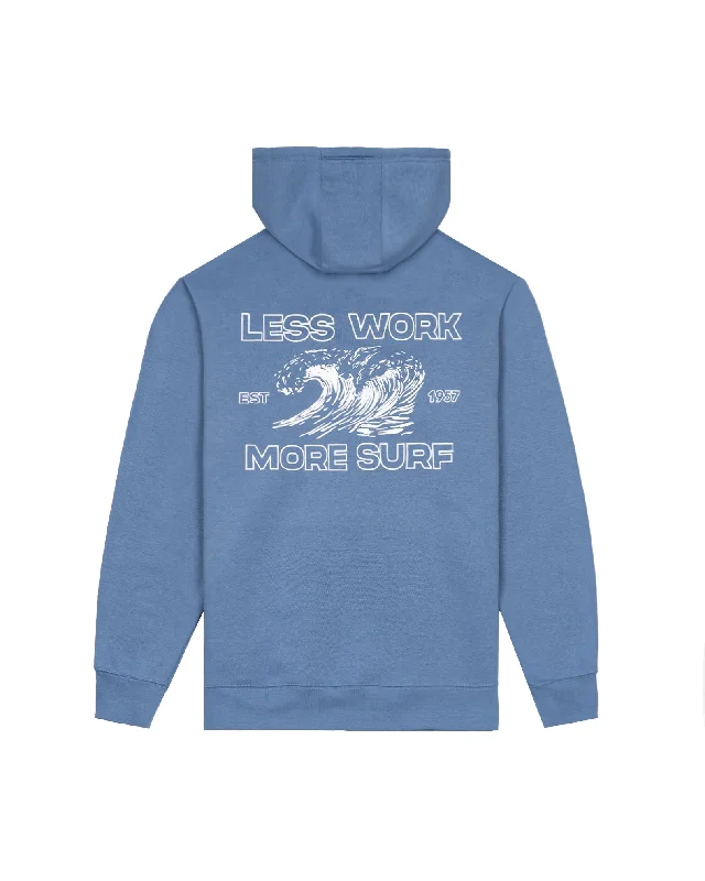 Women's Less Work More Surf L/S Pullover Hoodie Youthful Men's Pop Youthful Men's Pop