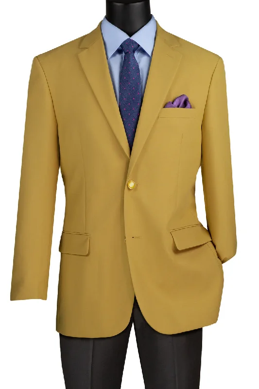 Mens Classic Fit Poplin Club Sport Coat Blazer in Gold Elegant Men's Formal  Elegant Men's Formal 