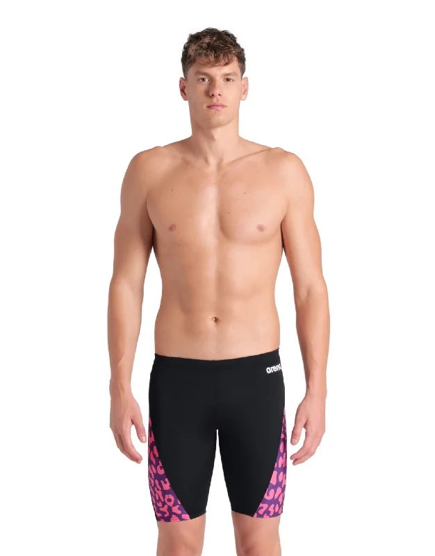 Leopard Printed Swim Jammer - Black/Fuchsia Multi Monochromatic All Monochromatic All