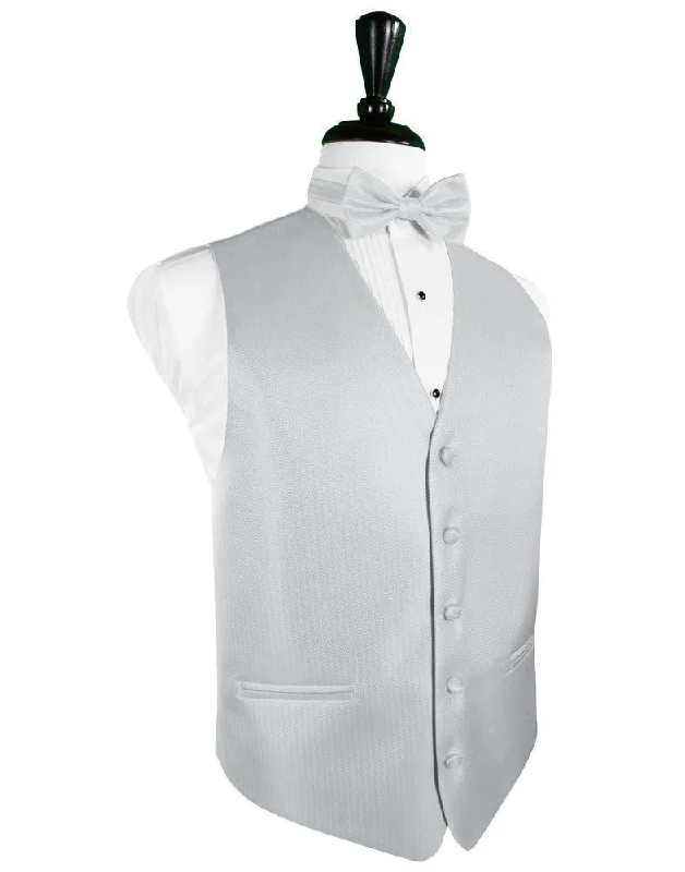 Platinum Herringbone Tuxedo Vest Sophisticated Men's  Sophisticated Men's 