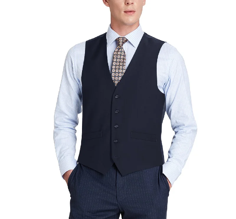 Renoir 201-2 Men's Classic Fit Suit Separate Vest - Navy Preppy Men's College Preppy Men's College