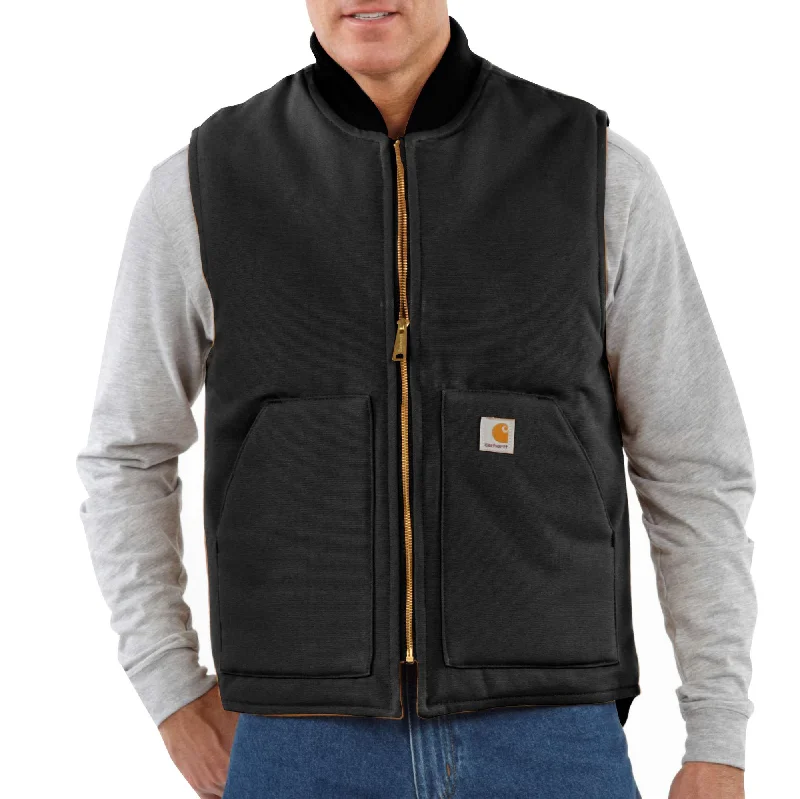 Relaxed Fit Firm Duck Insulated Rib Collar Vest Sophisticated Men's French Sophisticated Men's French