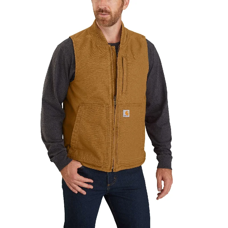 Loose Fit Washed Duck Insulated Rib Collar Vest Tough Men's Tactical Tough Men's Tactical