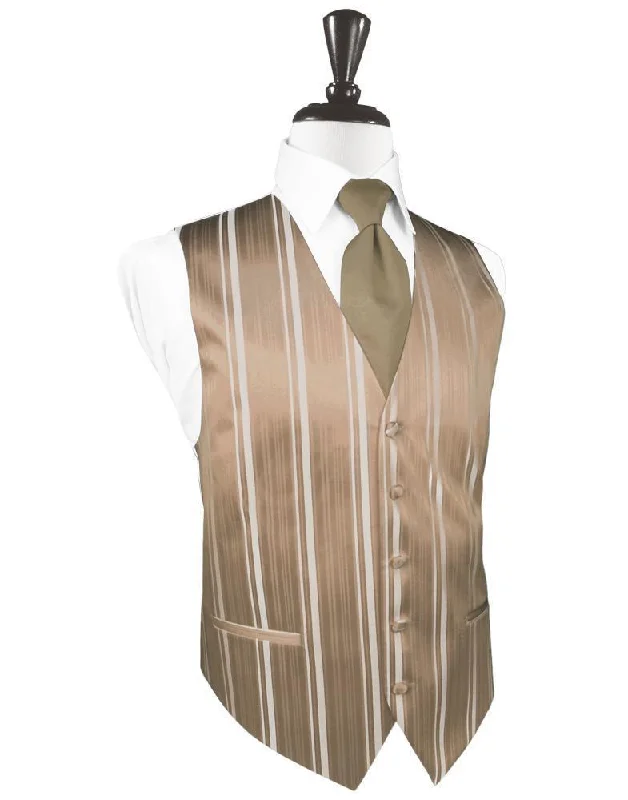 Latte Striped Satin Tuxedo Vest Lumberjack Lumberjack